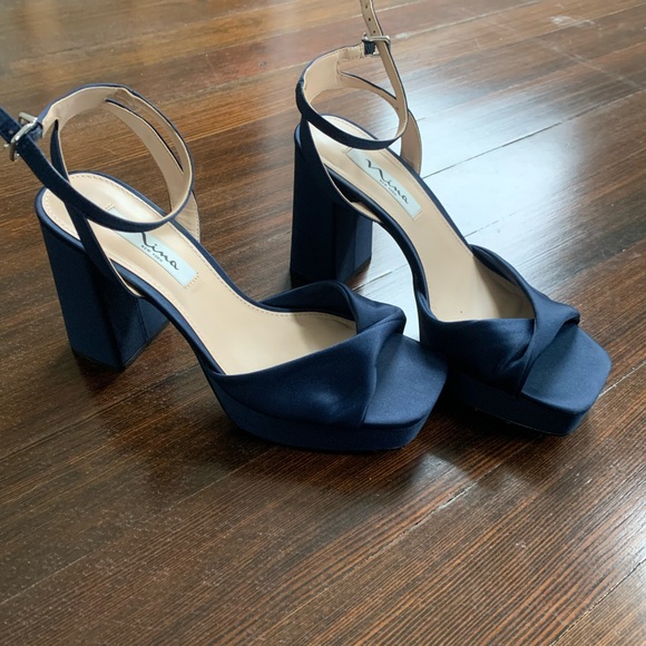 NINA blue platform sandals - Picture 2 of 6